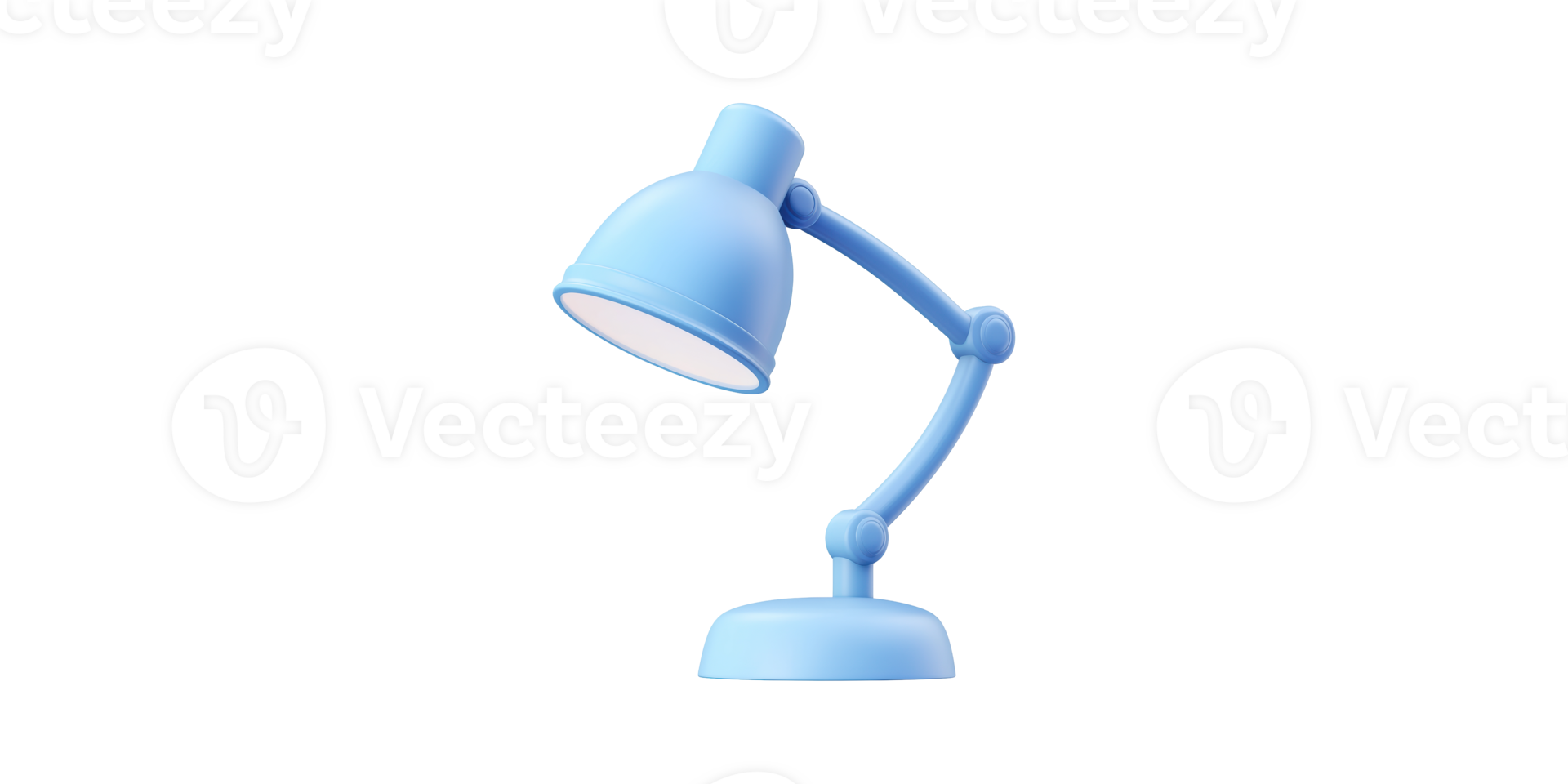 Blue desk lamp with adjustable arm isolated on transparent background png