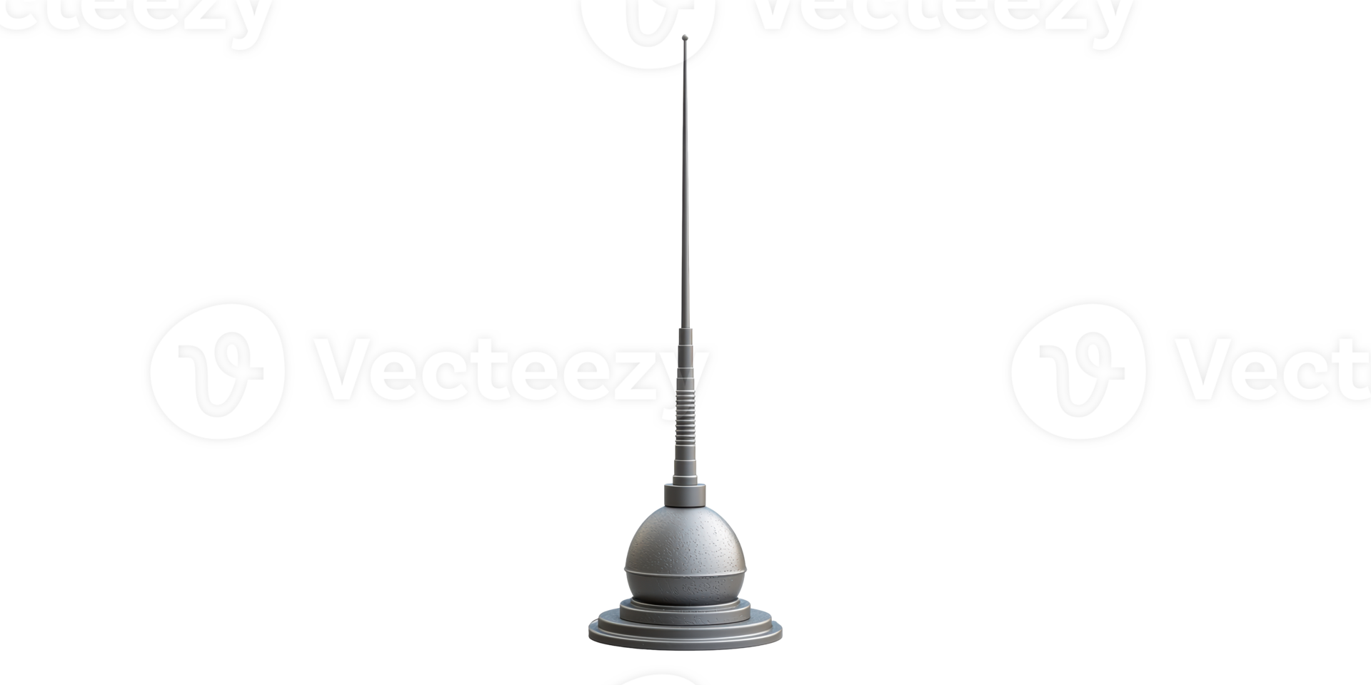 Telescopic radio antenna with base isolated on transparent background png
