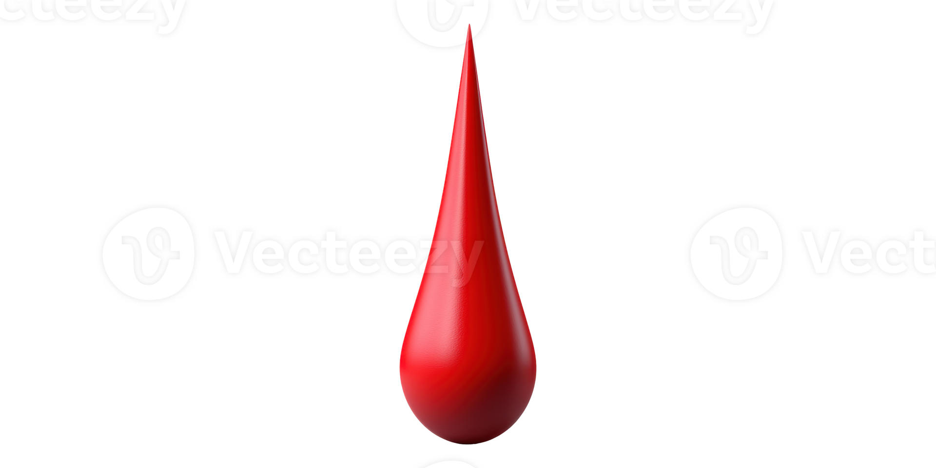 Red blood drop shape isolated on transparent background png