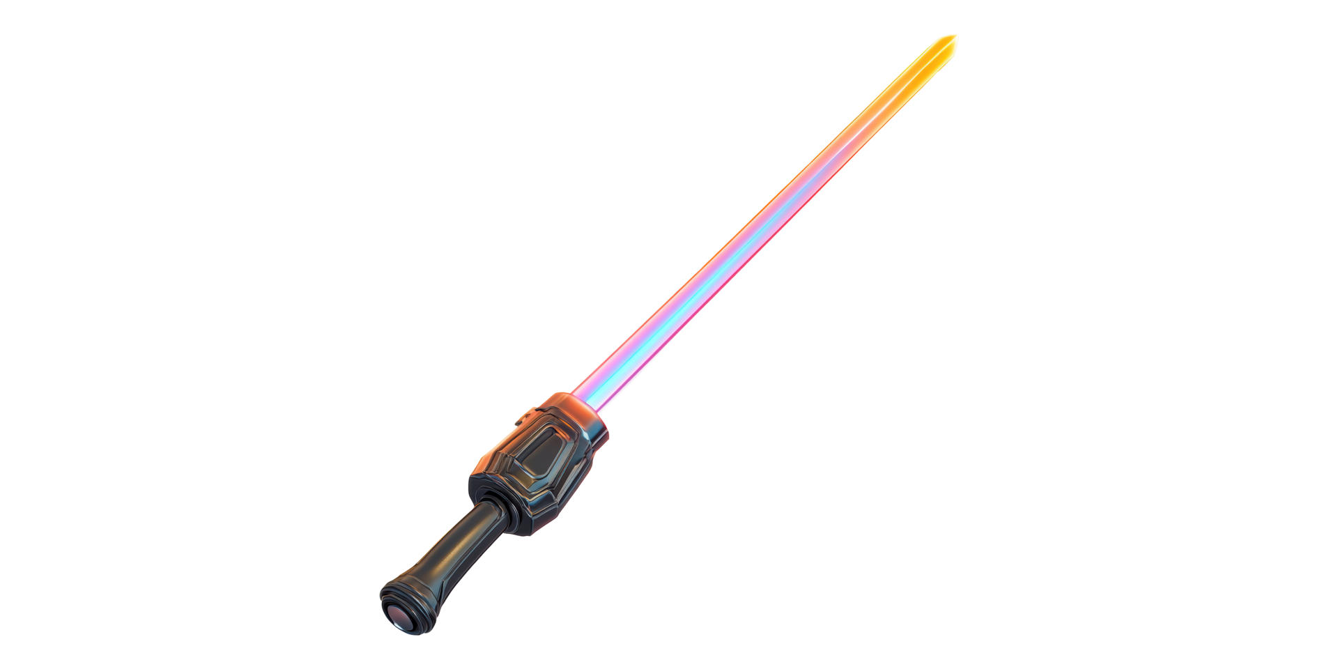 Futuristic sword toy with colored blade isolated on transparent background png