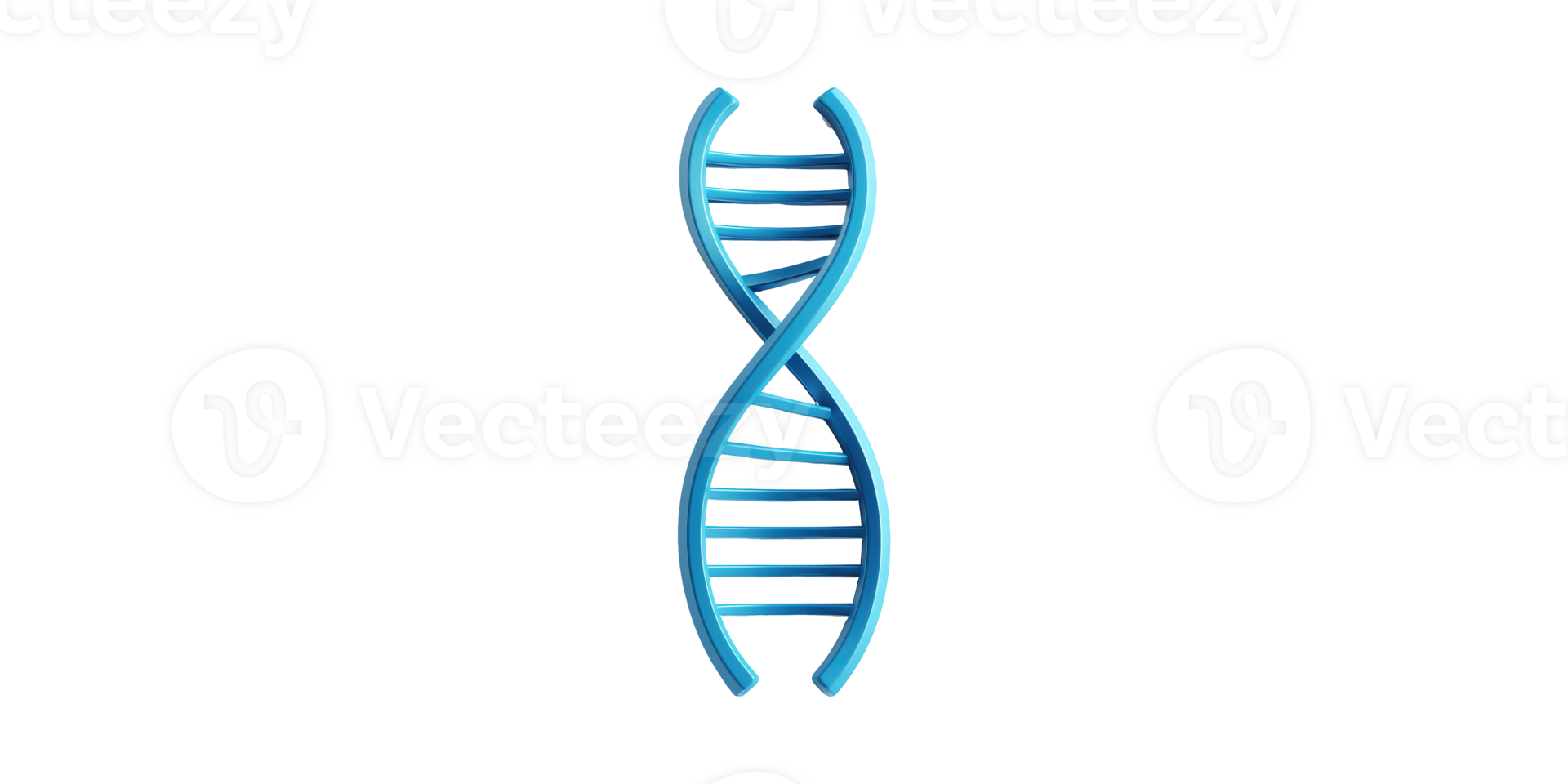 Blue dna helix structure isolated on transparent background png