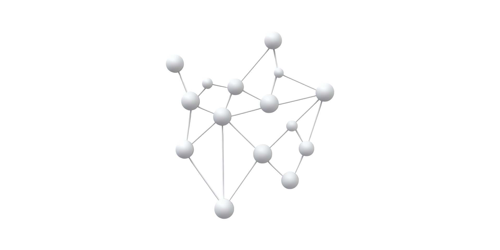 Abstract 3d molecular structure model isolated on transparent background png