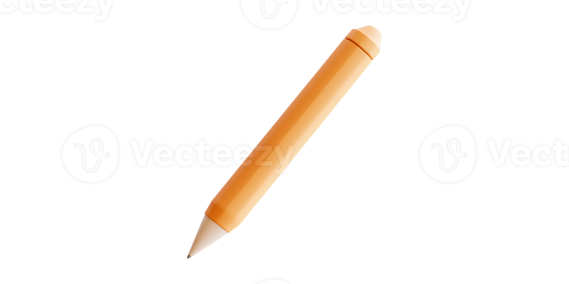 Orange stylus pen isolated on transparent background png