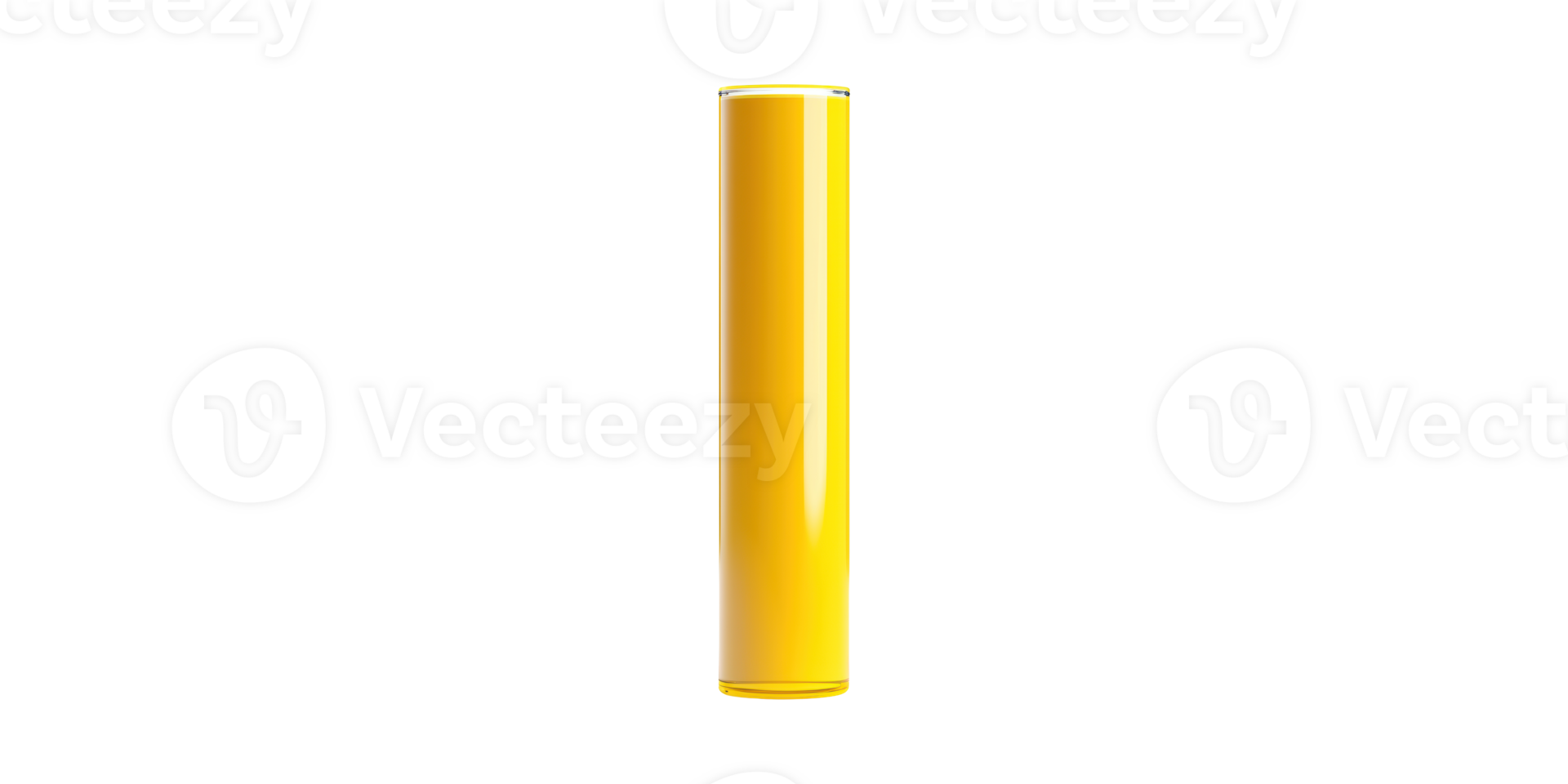 Tall yellow test tube isolated on transparent background png