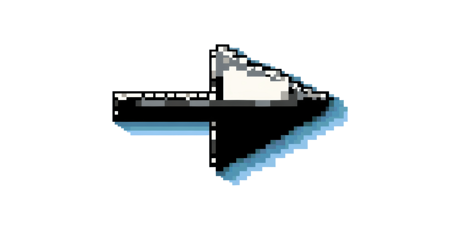 Pixelated right arrow icon isolated on transparent background png