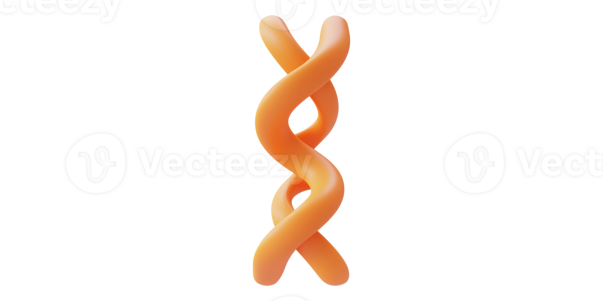 Twisted orange dna helix isolated on transparent background png