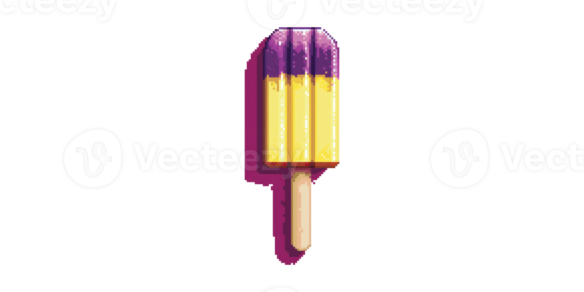 Pixel art two-tone ice cream isolated on transparent background png