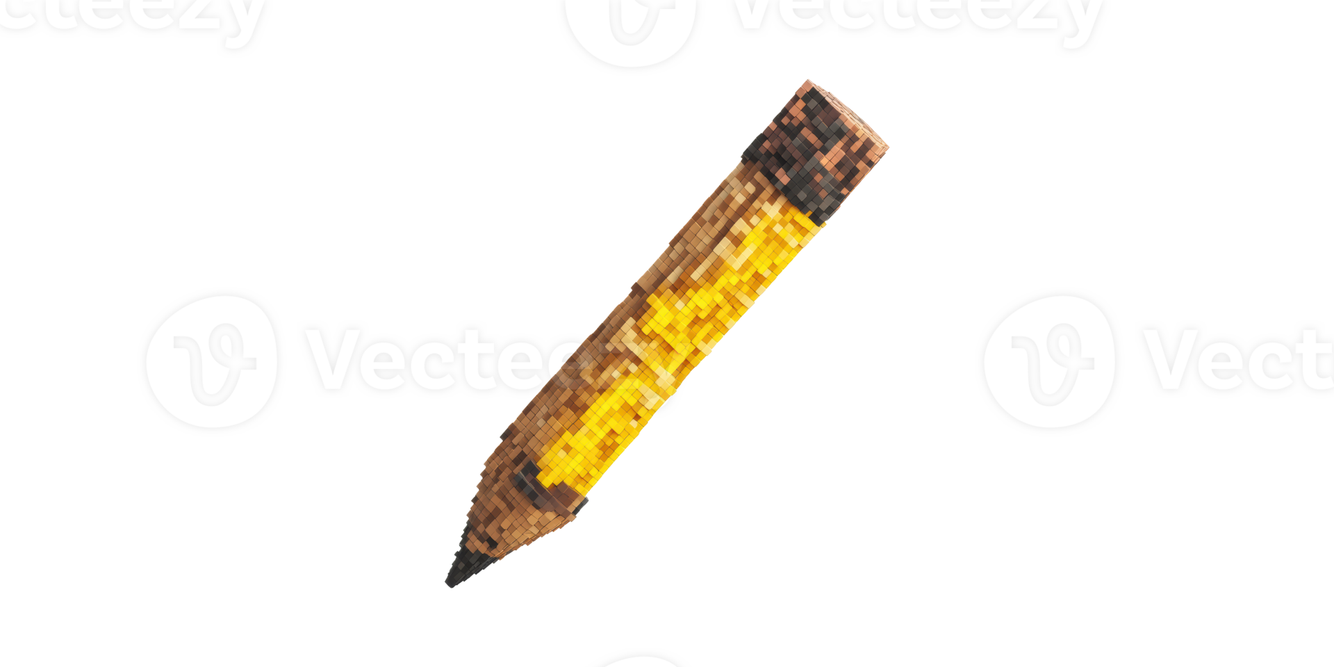 Pixelated pencil artwork isolated on transparent background png