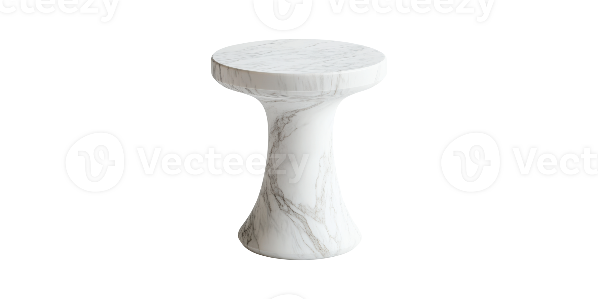 Marble pedestal table with cylindrical base isolated on transparent background png