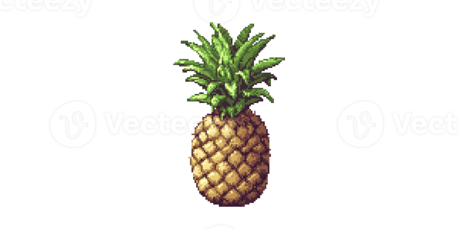 Pixel art pineapple isolated on transparent background png