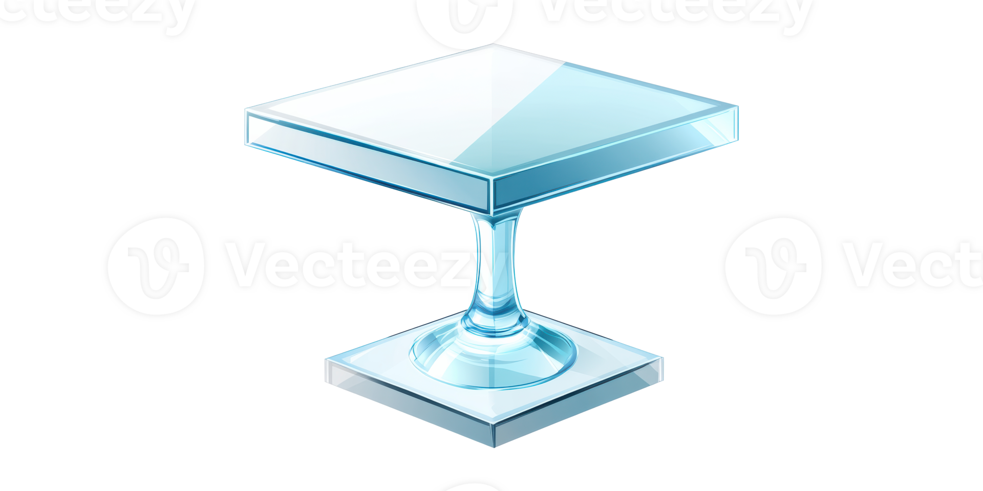 Transparent glass square pedestal isolated on transparent background png