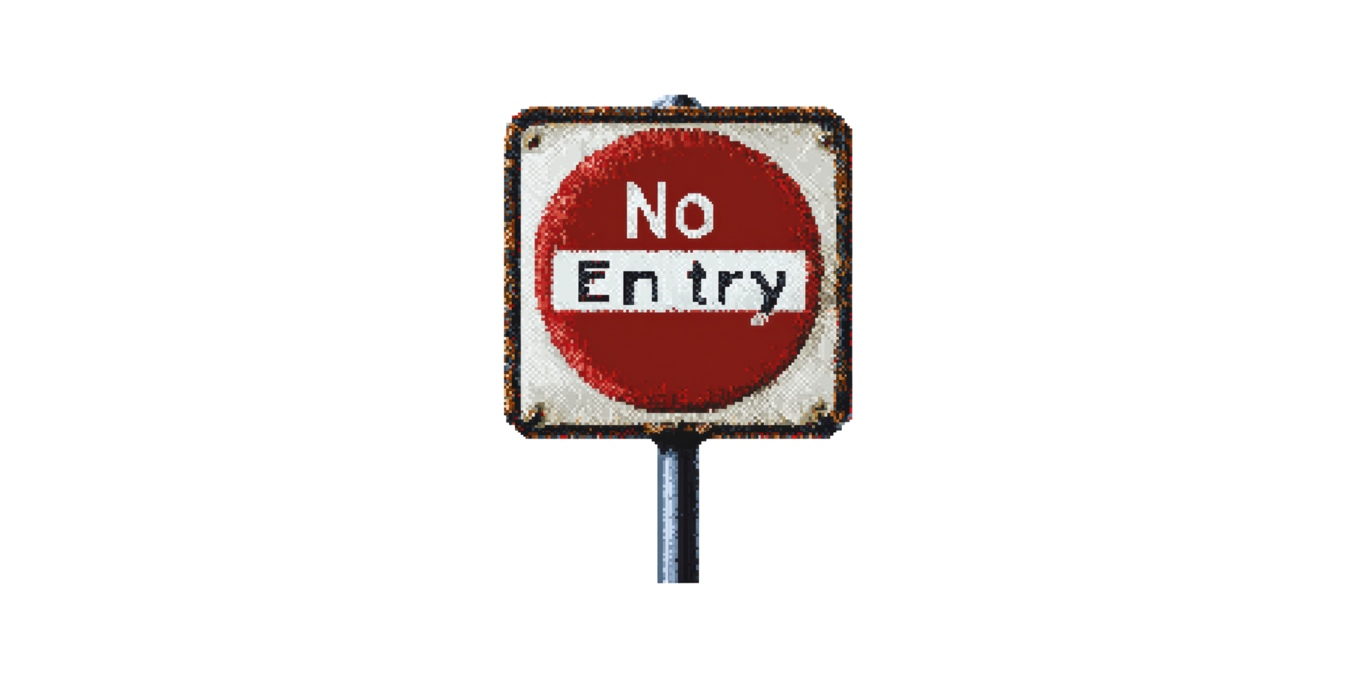No entry sign post isolated on transparent background png