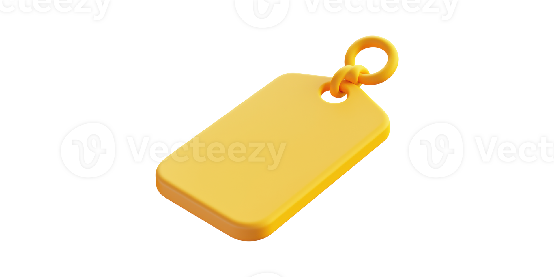 Yellow luggage tag with loop isolated on transparent background png