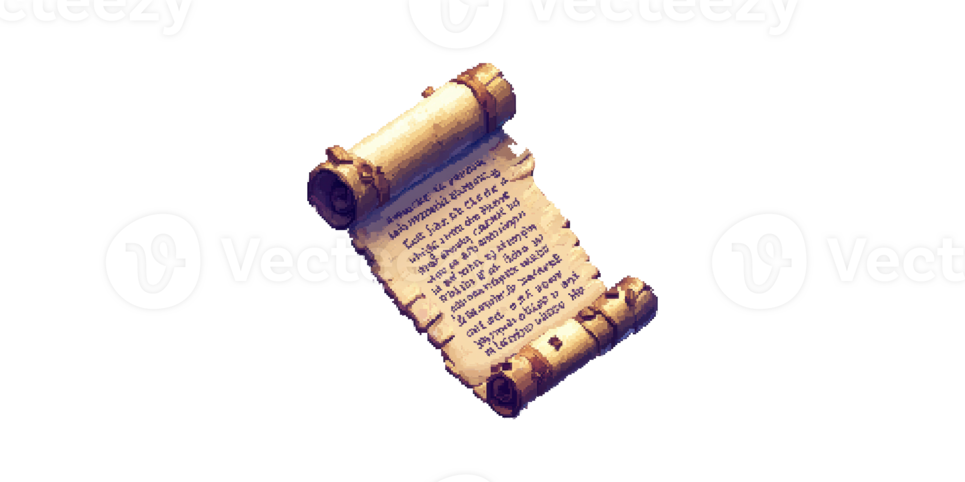 Ancient scroll with script isolated on transparent background png