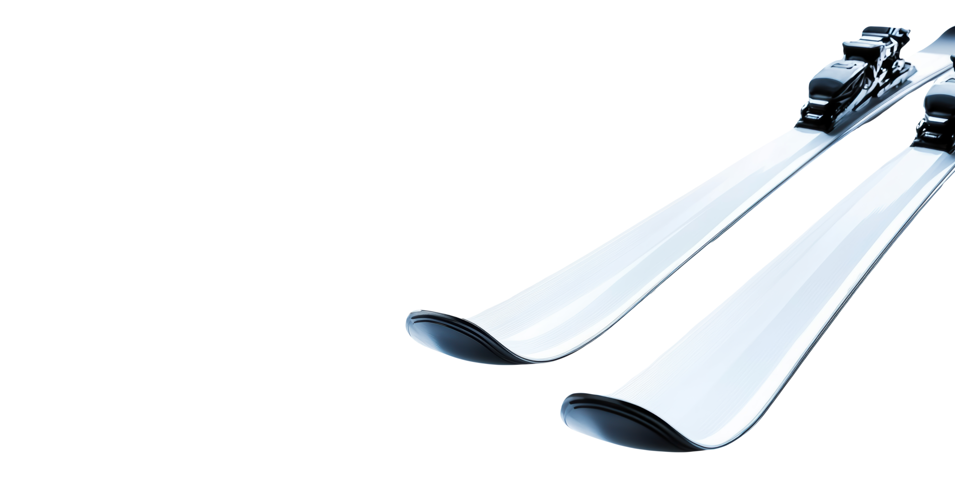 Pair of white snow skis isolated on transparent background png