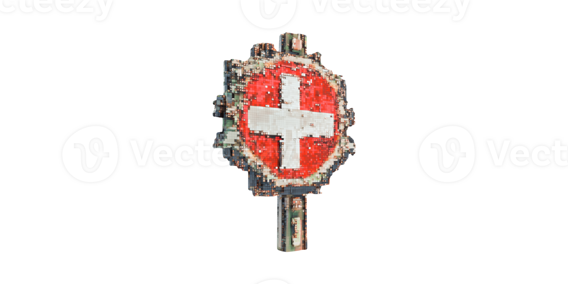 Swiss flag mosaic symbol isolated on transparent background png