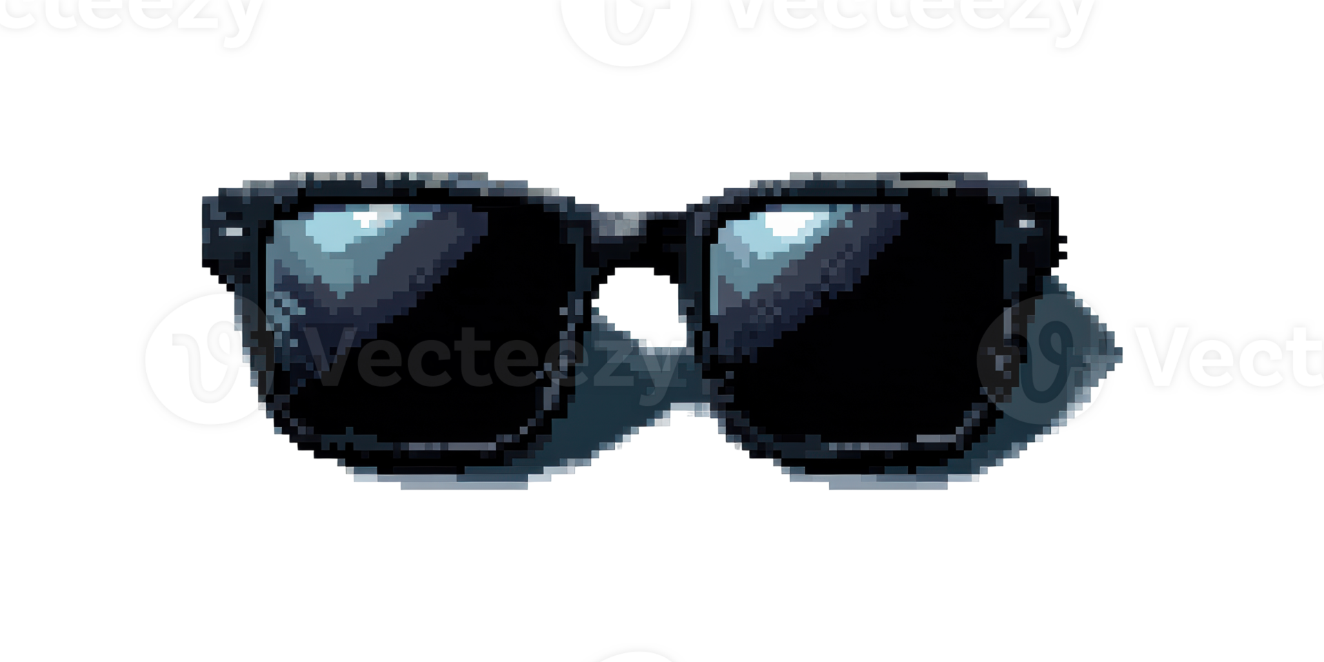 Pixelated sunglasses isolated on transparent background png