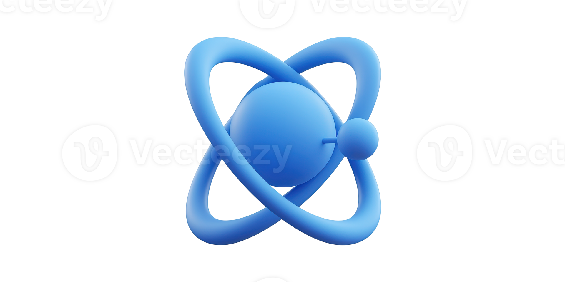 3d illustration of a blue atom isolated on transparent background png