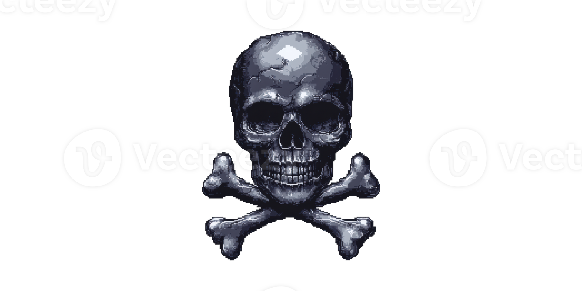 Skull and crossbones icon isolated on transparent background png