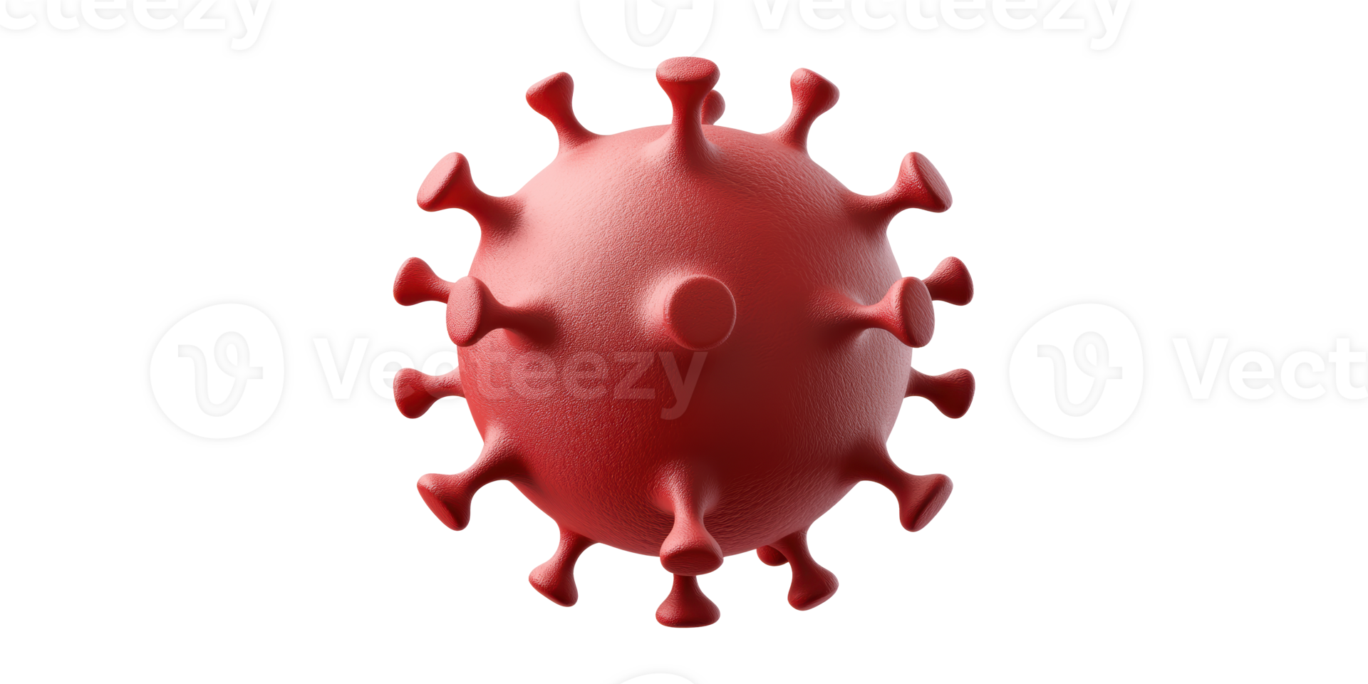Red virus icon illustrating virus structure isolated on transparent background png
