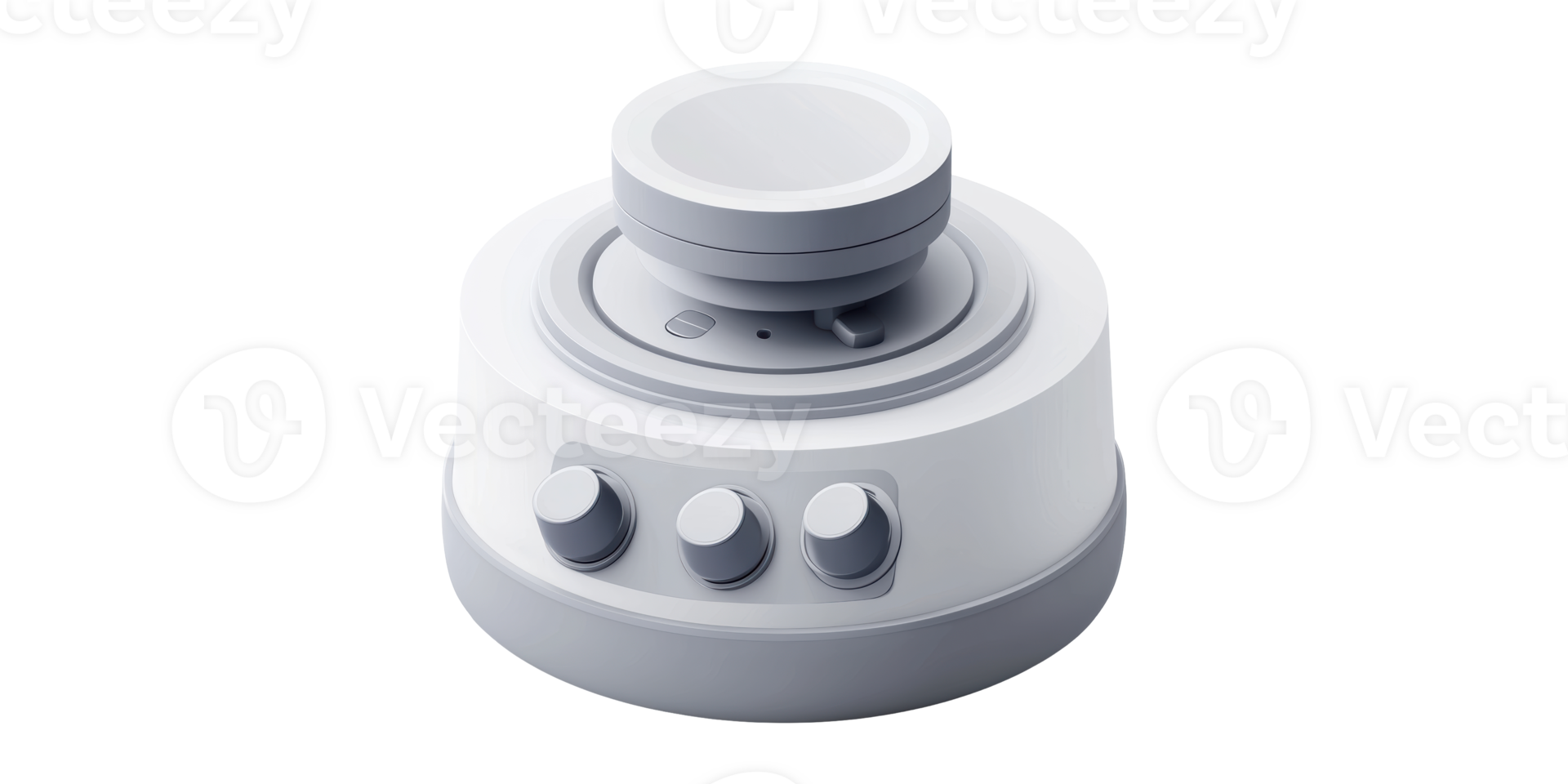 Gray and white rotating knob control device isolated on transparent background png