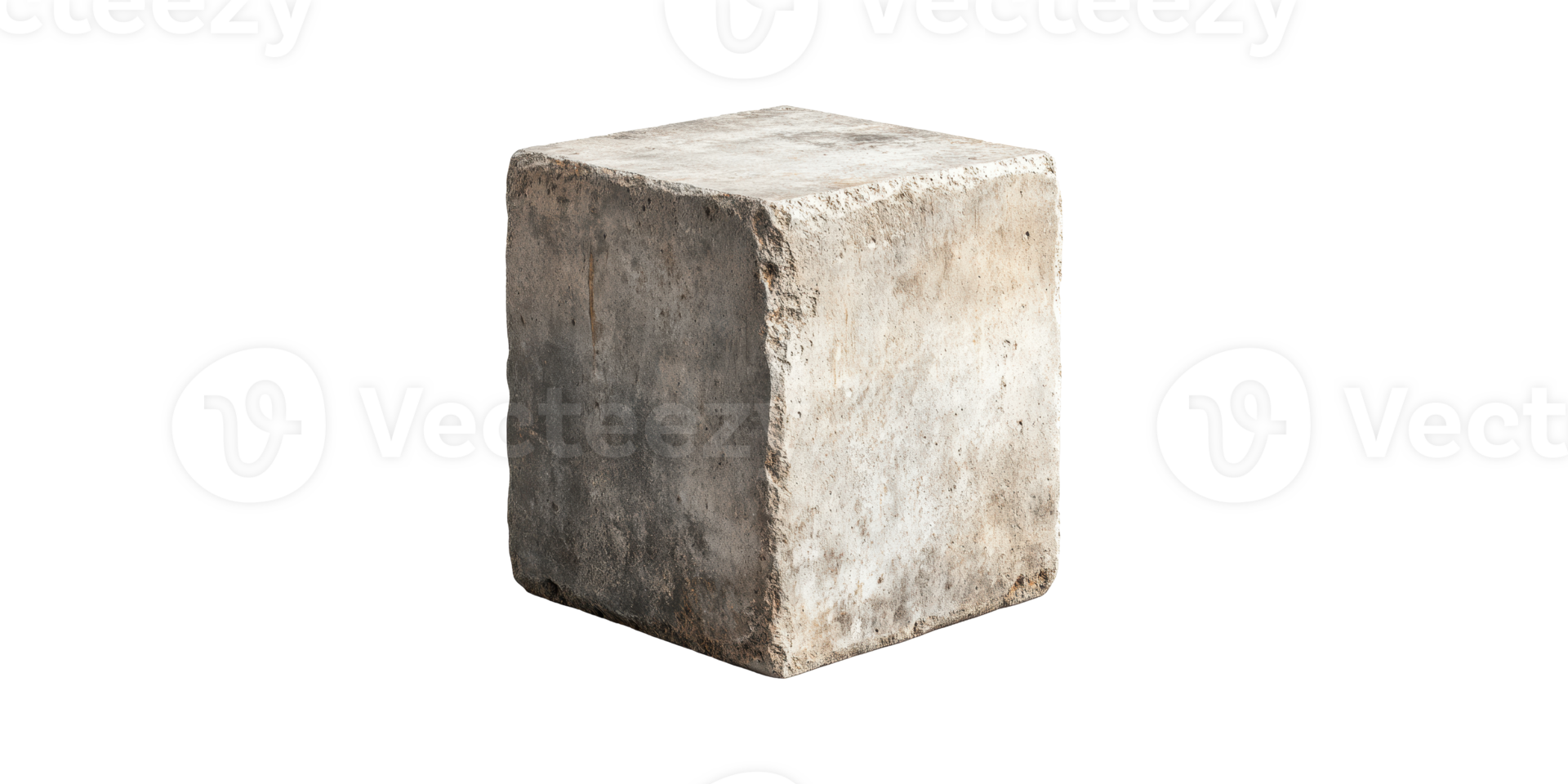 Weathered concrete block isolated on transparent background png