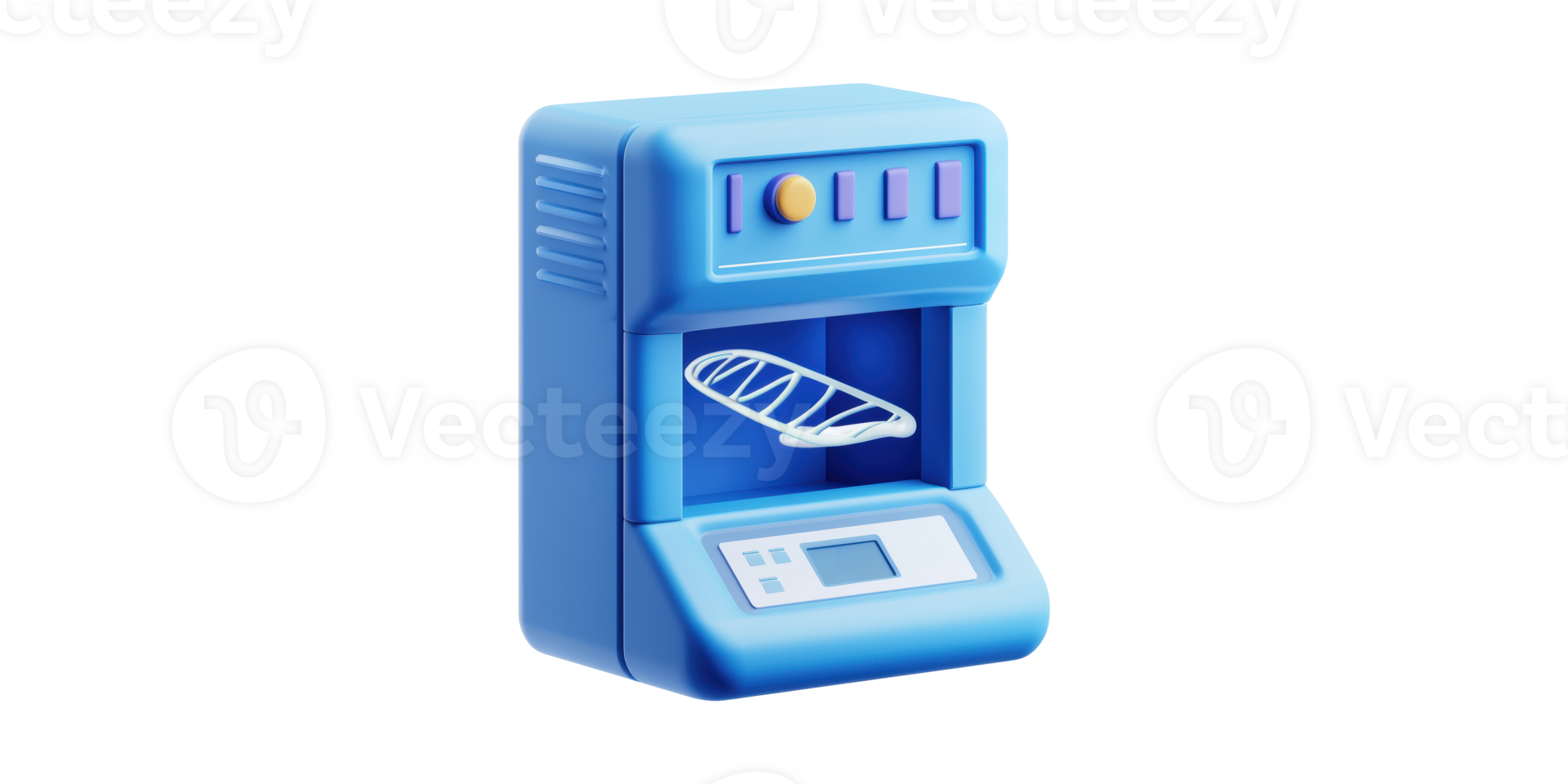 Blue dna sequencer machine isolated on transparent background png