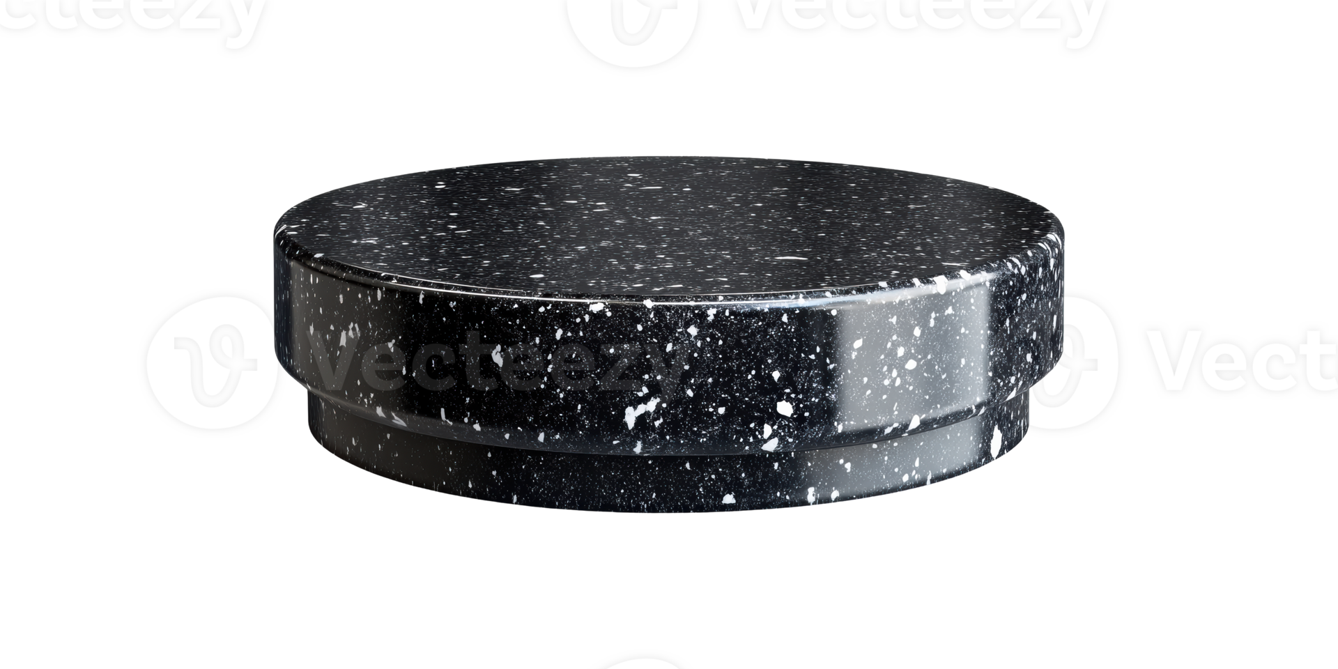 Black marble display stand isolated on transparent background png
