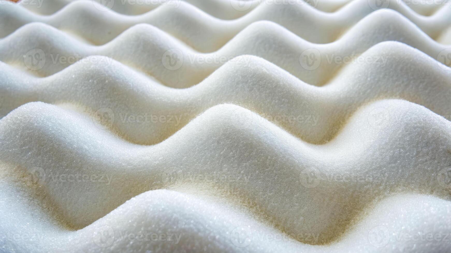 Wavy soft white foam material texture close-up abstract art serene environment smooth visual concept photo