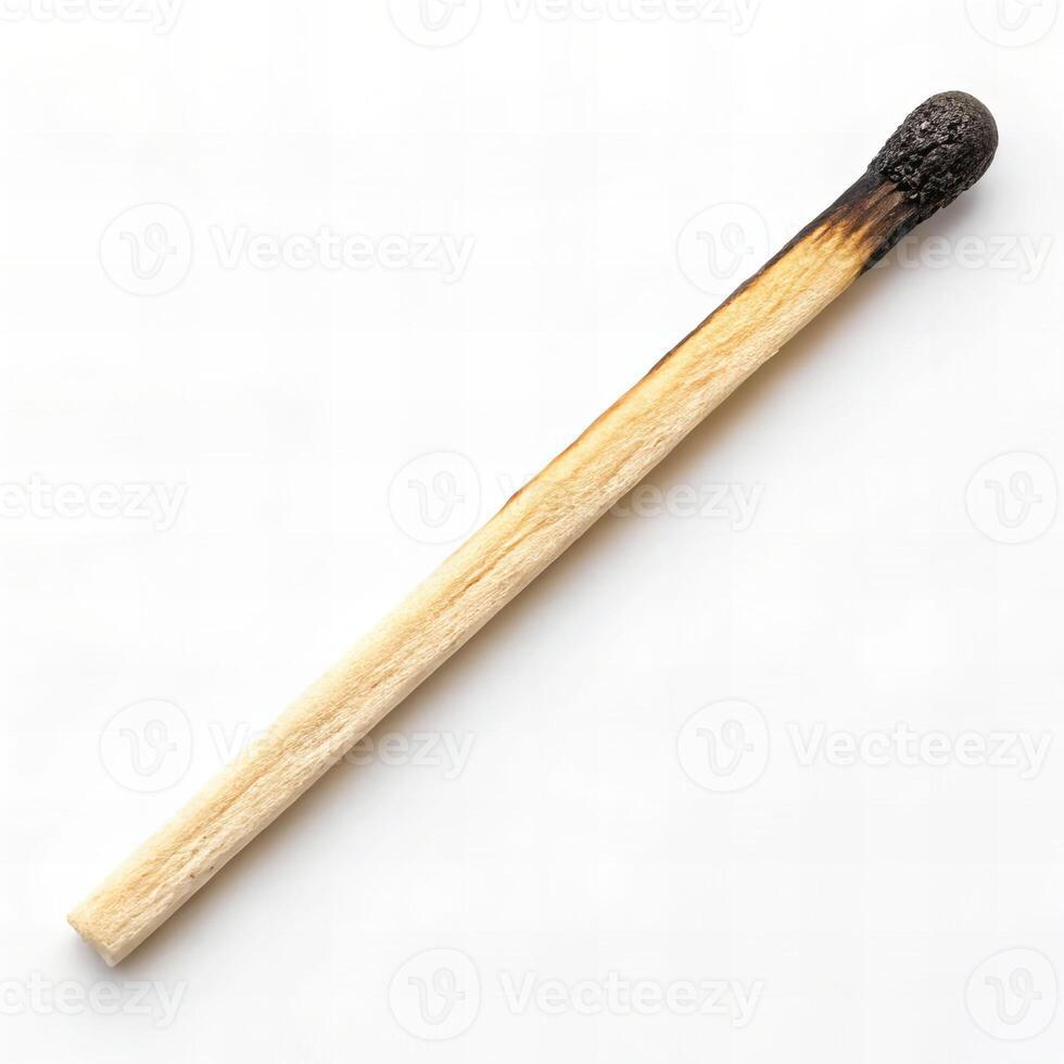 Life and death reflected in a close-up view of a single used matchstick nature macro photography isolated background photo