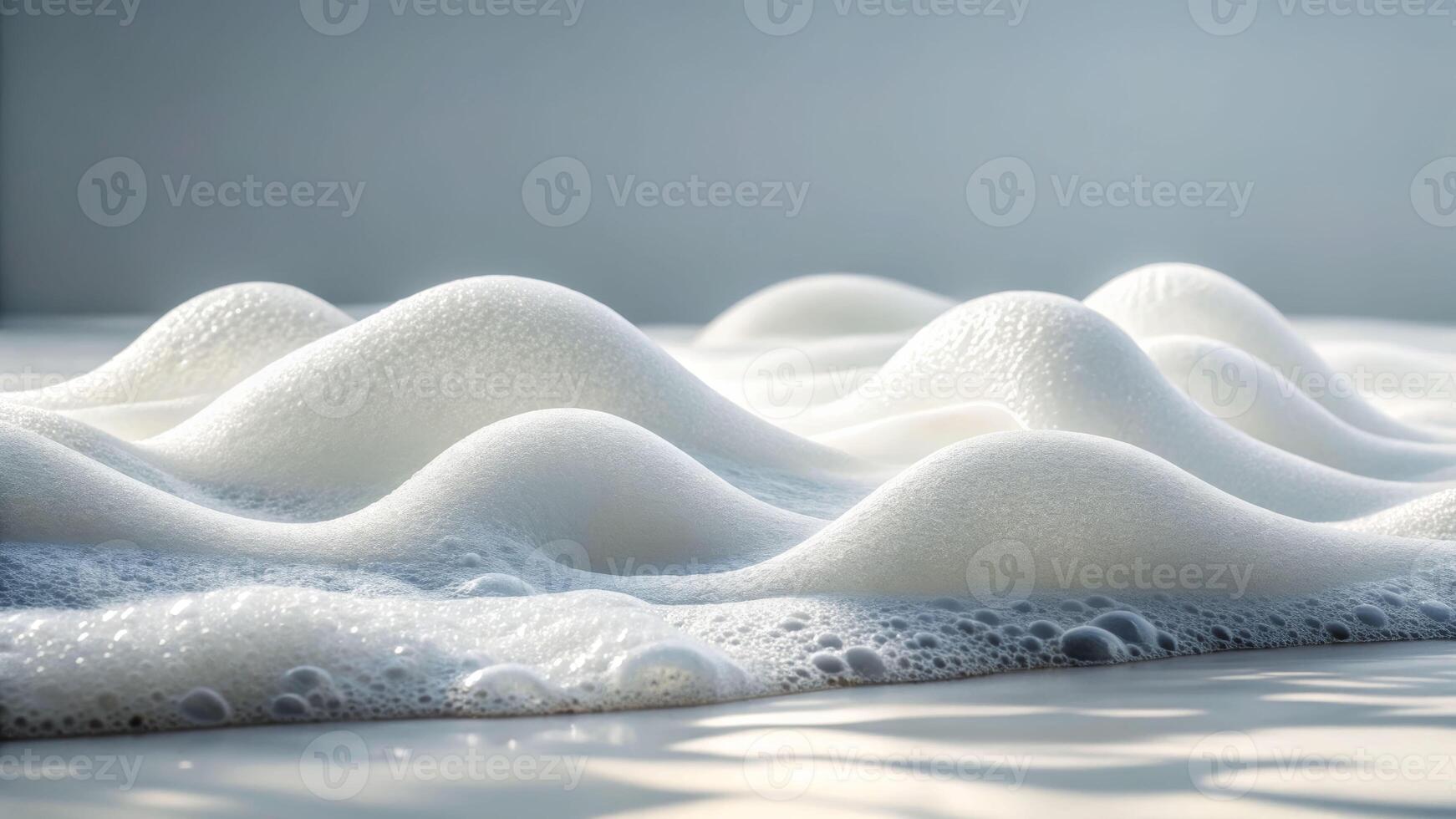 Abstract foam composition with gentle curves and material texture in a minimalist setting soft light environment photo
