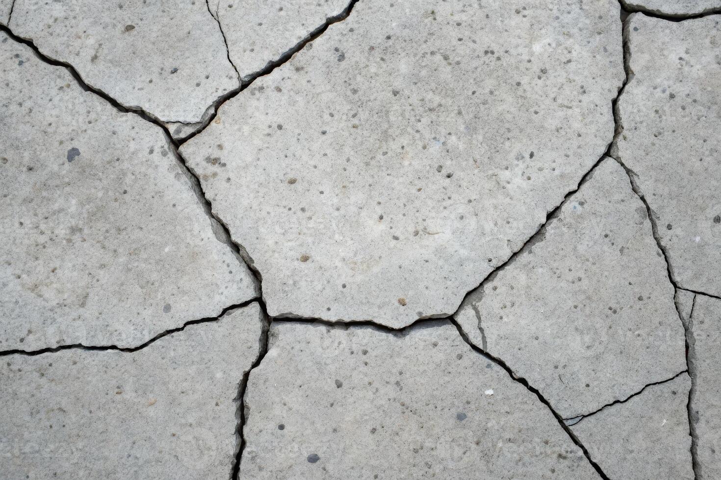 Cracked concrete surface material urban environment close-up view structural integrity texture analysis photo