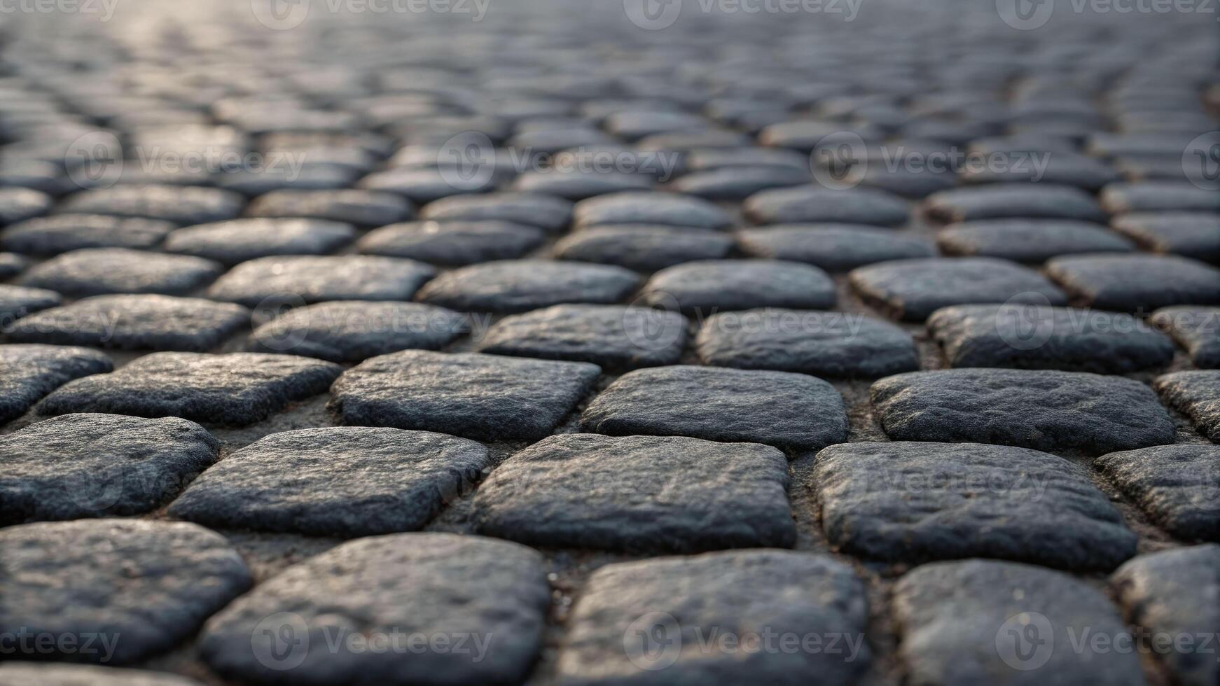 Close-up view of textured surface material cobblestone pathway urban environment nature ground level perspective photo