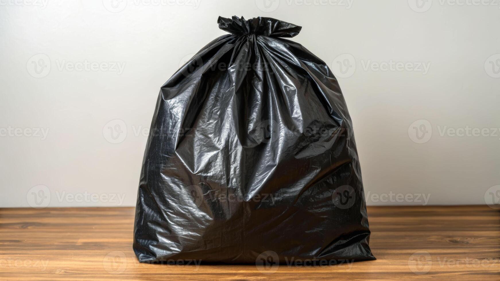 Black plastic bag texture and background urban environment material photography close-up view recycling concept photo