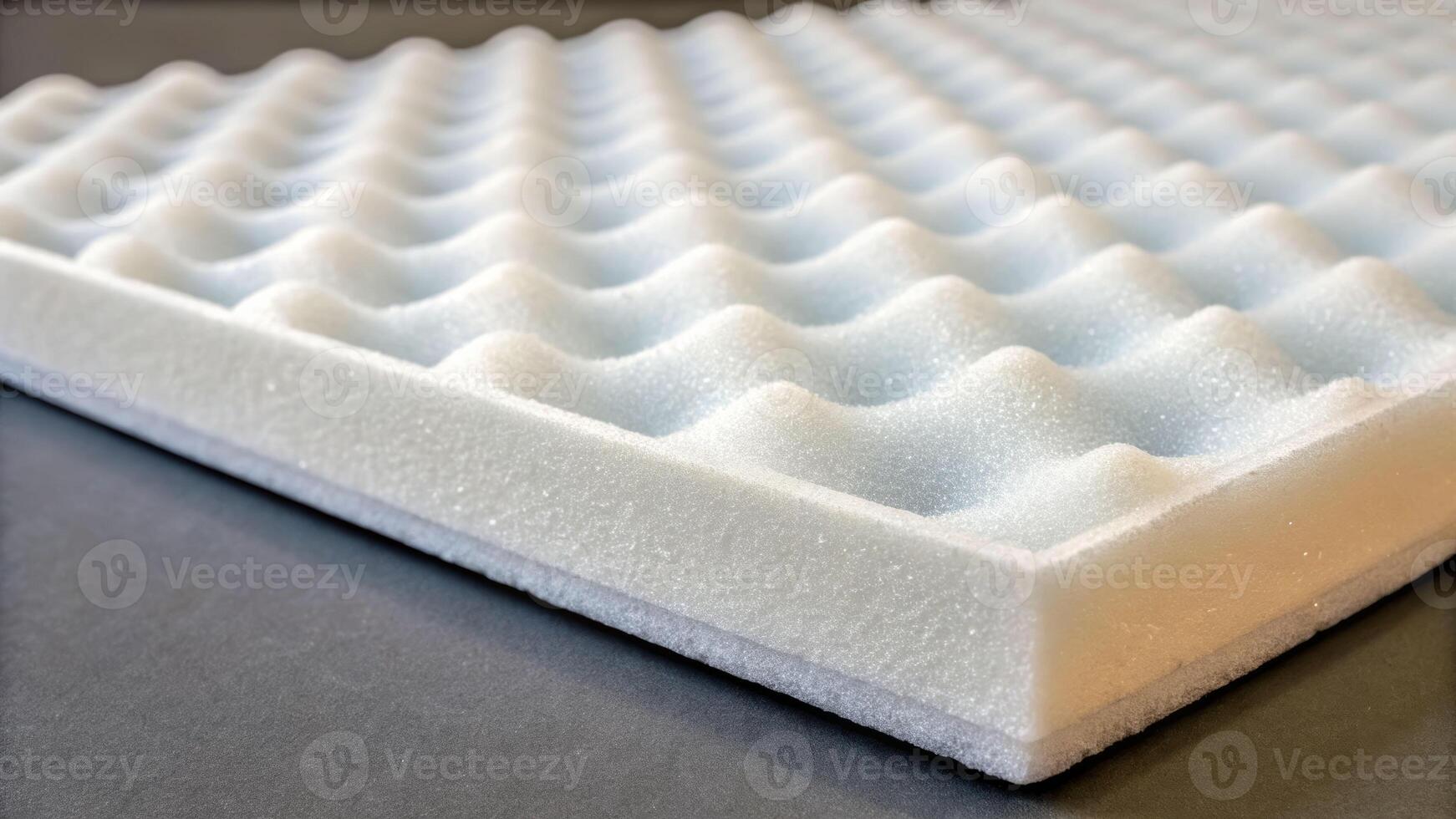 Analyzing cross section of high density foam material laboratory image showcase indoor close-up material science insights photo