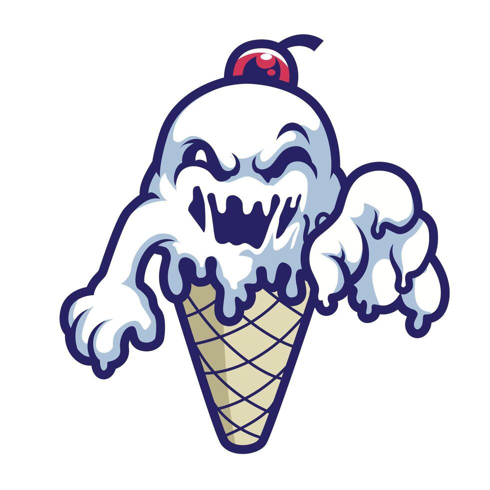 ice cream monster illustration in isolation vector