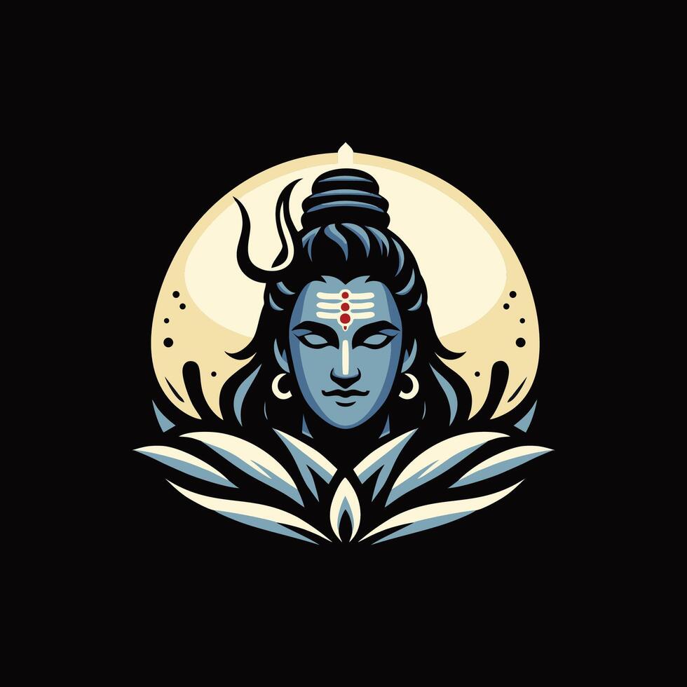 Lord shiv shiva logo mascot design art illustration vector