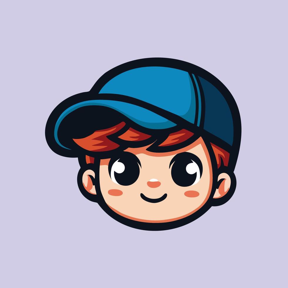 Boy with hat logo mascot design art illustration vector