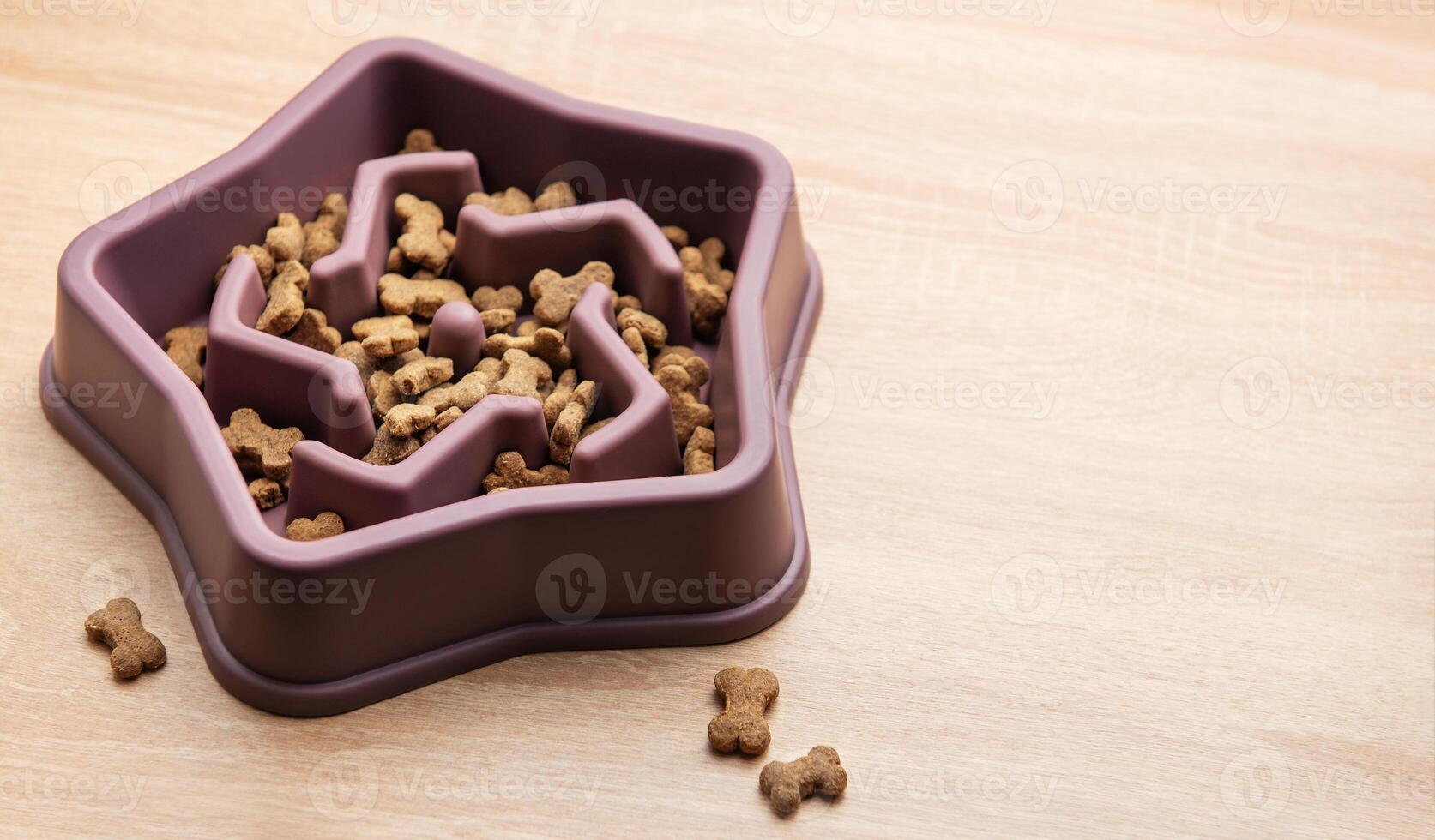 Slow feeder dog bowl in star shape preventing gulping and improving digestion photo