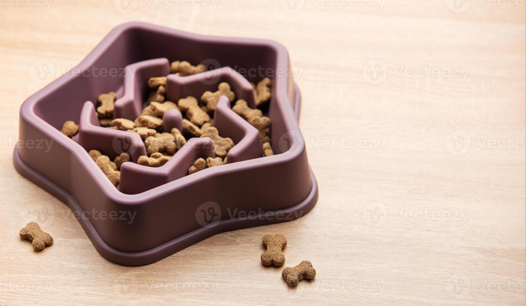 Slow feeder dog bowl preventing gulping and improving digestion photo