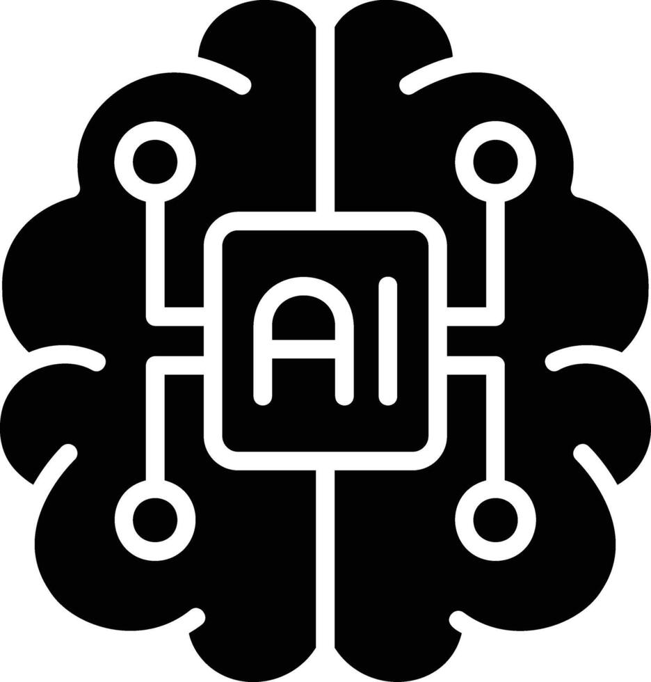 human brain in flat design style vector