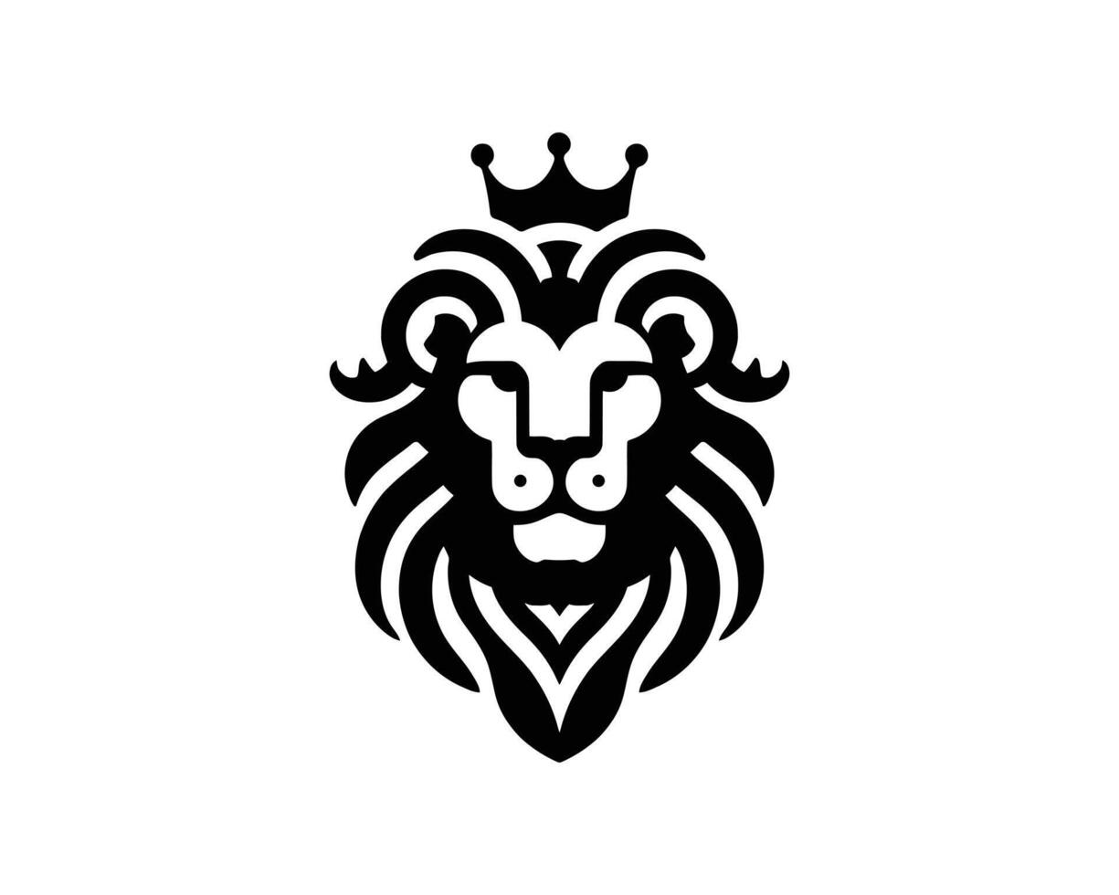 A black and white logo of a lion vector