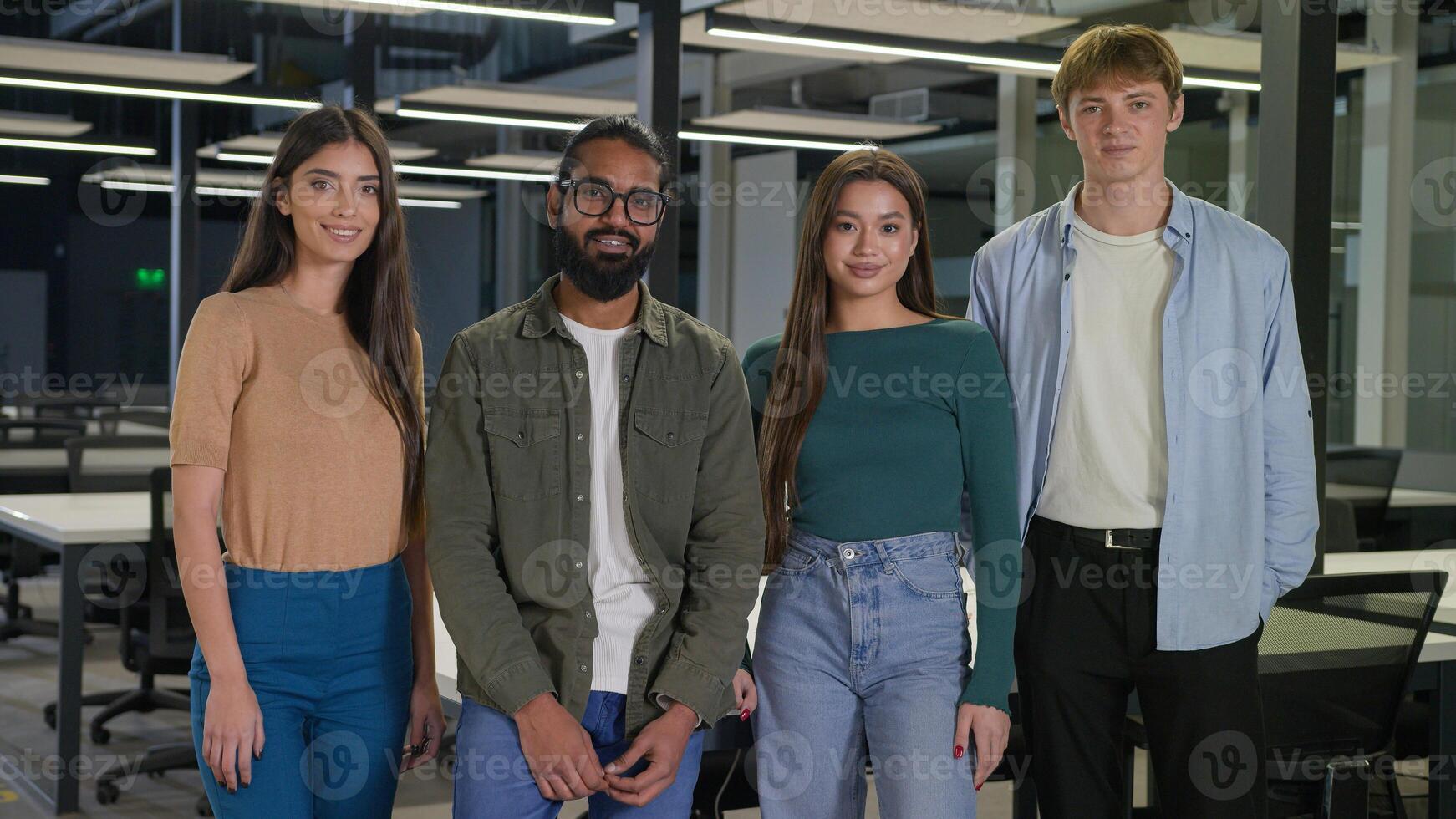Multiracial group colleagues diversity coworkers office team business men women girls guys multiethnic male female Arabian Caucasian Indian friends students smiling businesswomen businessmen portrait photo