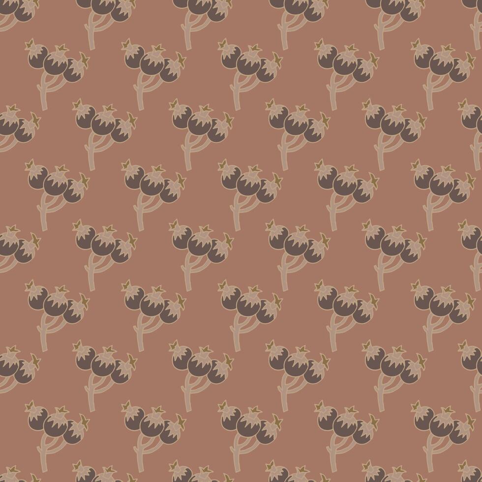 Pomegranate motif on terracotta background vector