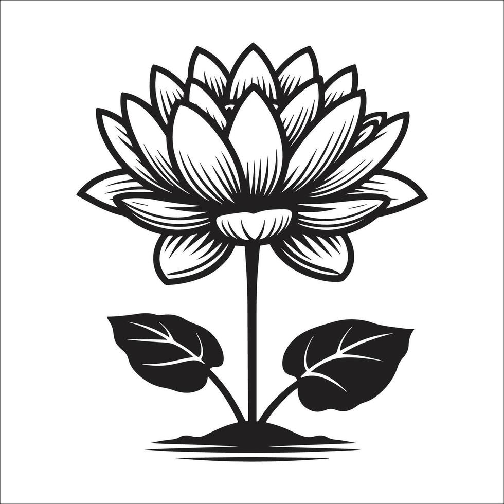 Lotus Flower Minimalist And Flat Symbol Icon Design On White Background vector