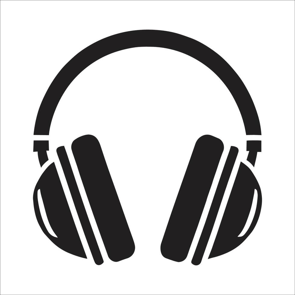 Headphone Mic Minimalist And Flat Symbol Icon Design On White Background vector