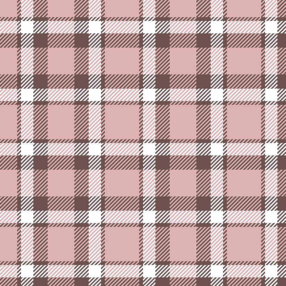 A pink and white plaid fabric pattern vector