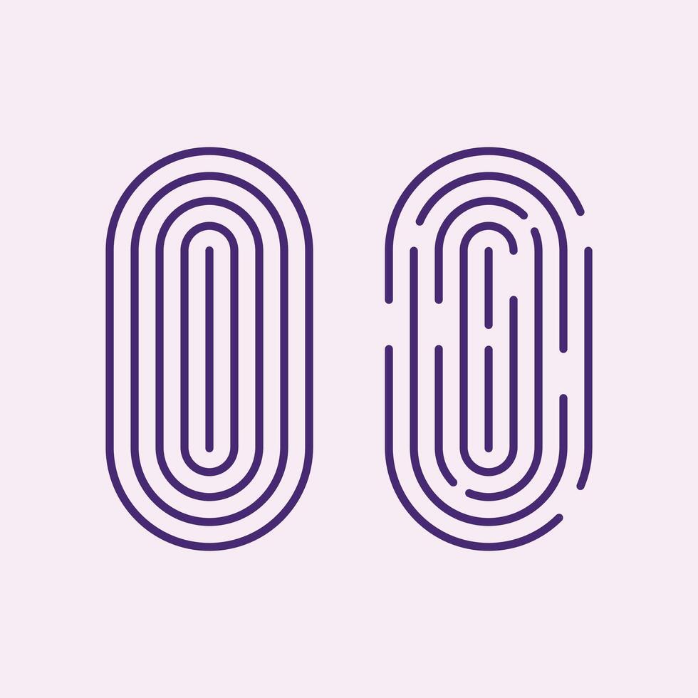 Fingerprint sensor icons, representing modern biometric security technology. Suitable for tech-related designs, authentication systems, and digital security projects. vector