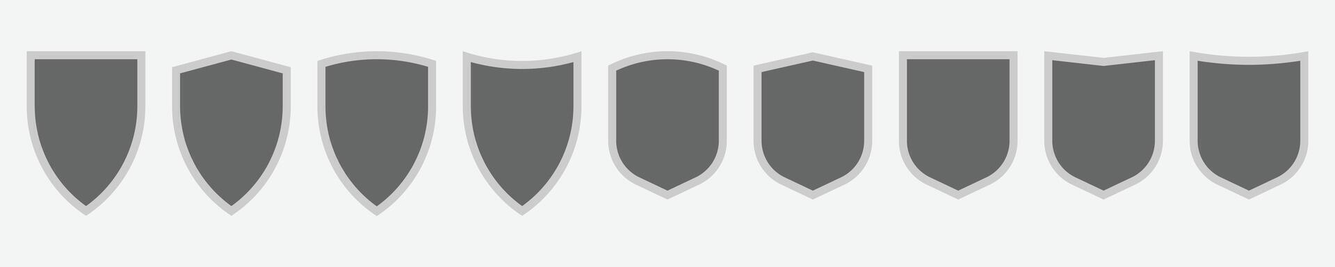 Shield icon collection. Shields, Badge set. Protection, defense symbol set. vector