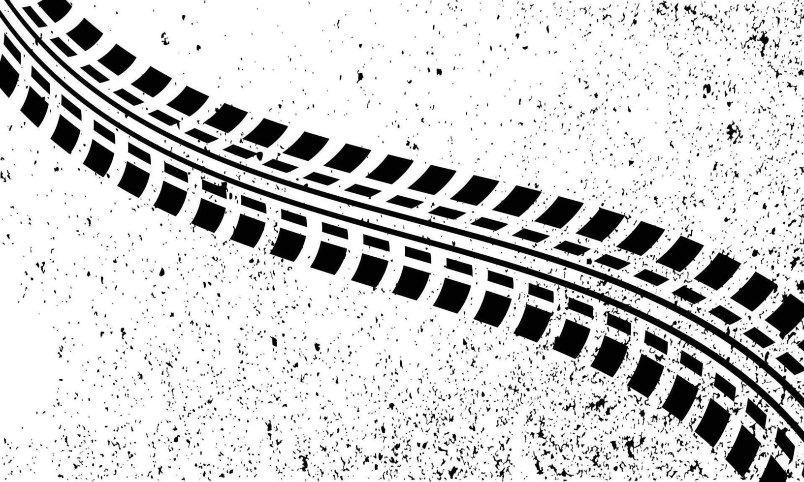 Abstract grunge style tire tracks black and white background vector